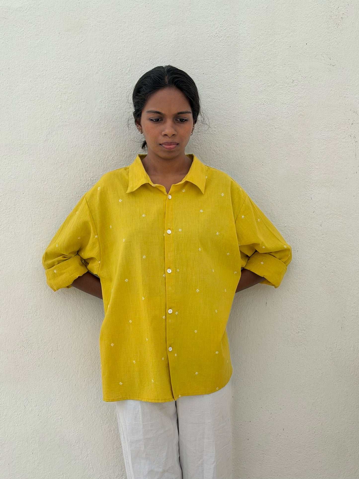ALL OVER BANDHINI OVERSIZED SHIRT