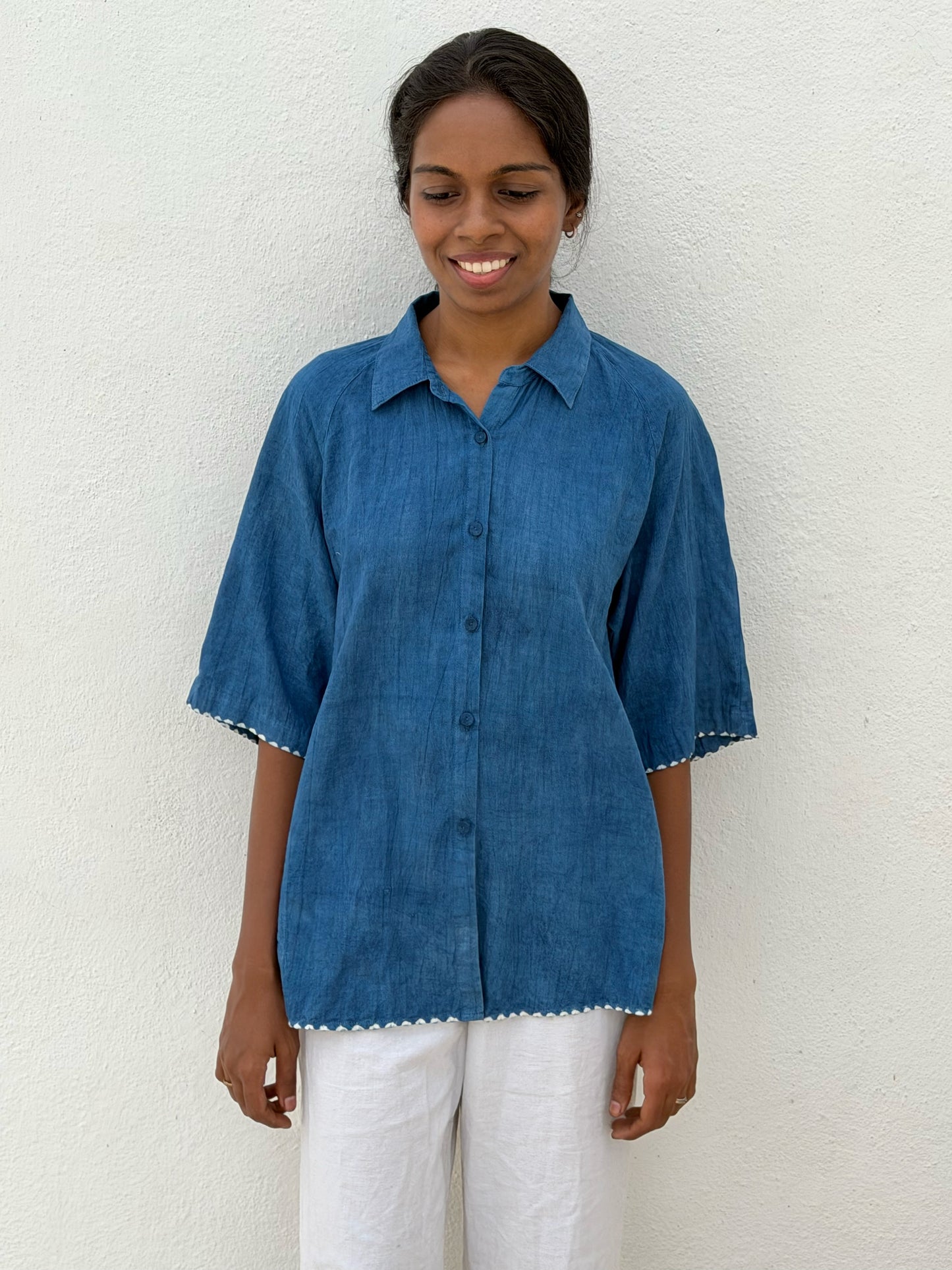 MINIMAL BANDHINI INDIGO SHIRT