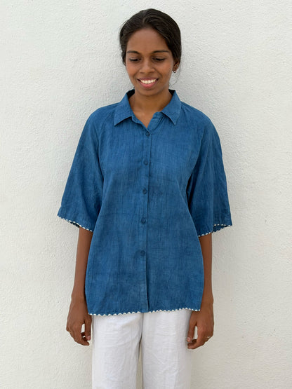 MINIMAL BANDHINI INDIGO SHIRT