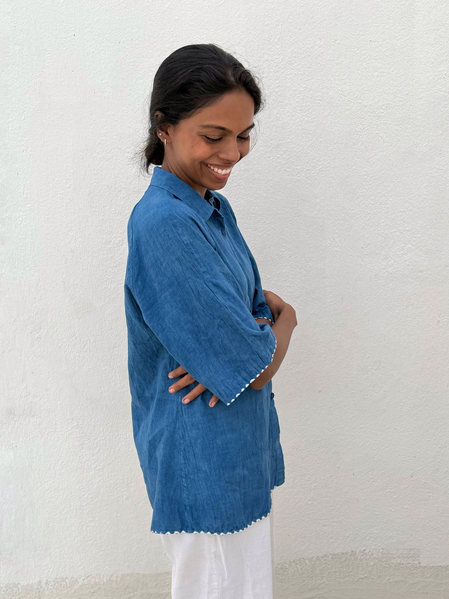 MINIMAL BANDHINI INDIGO SHIRT