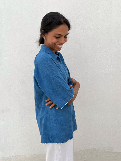 MINIMAL BANDHINI INDIGO SHIRT