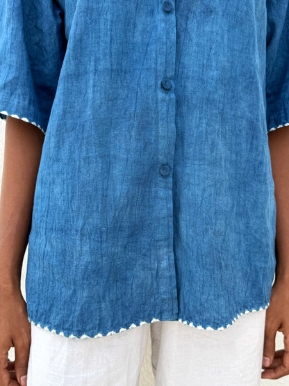 MINIMAL BANDHINI INDIGO SHIRT