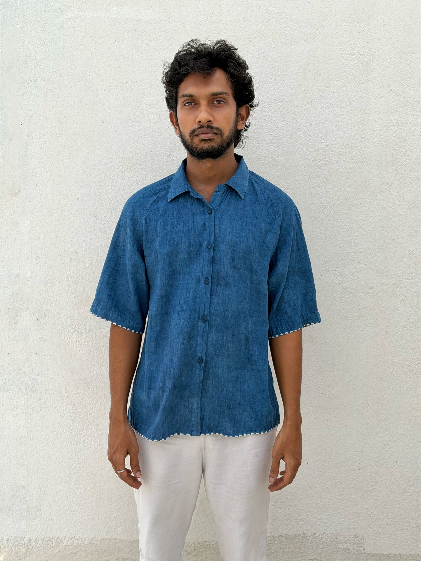 MINIMAL BANDHINI INDIGO SHIRT