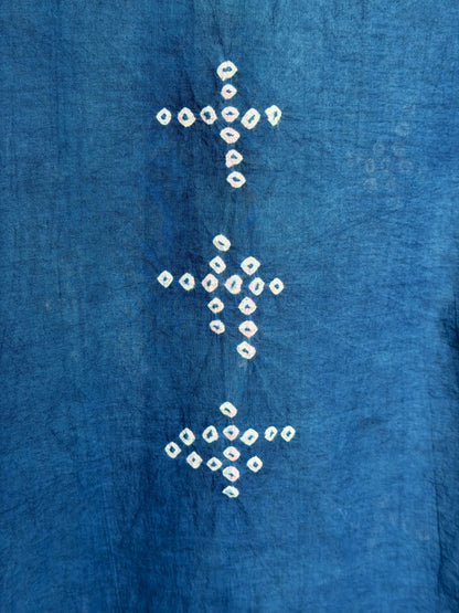 SUNGUDI AND EMBROIDERED INDIGO SHIRT