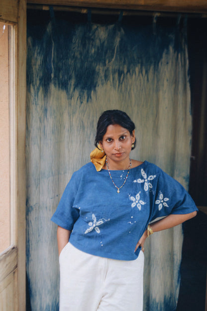 INDIGO KIMONO TOP