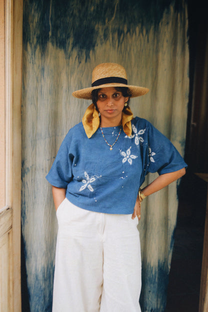 INDIGO KIMONO TOP