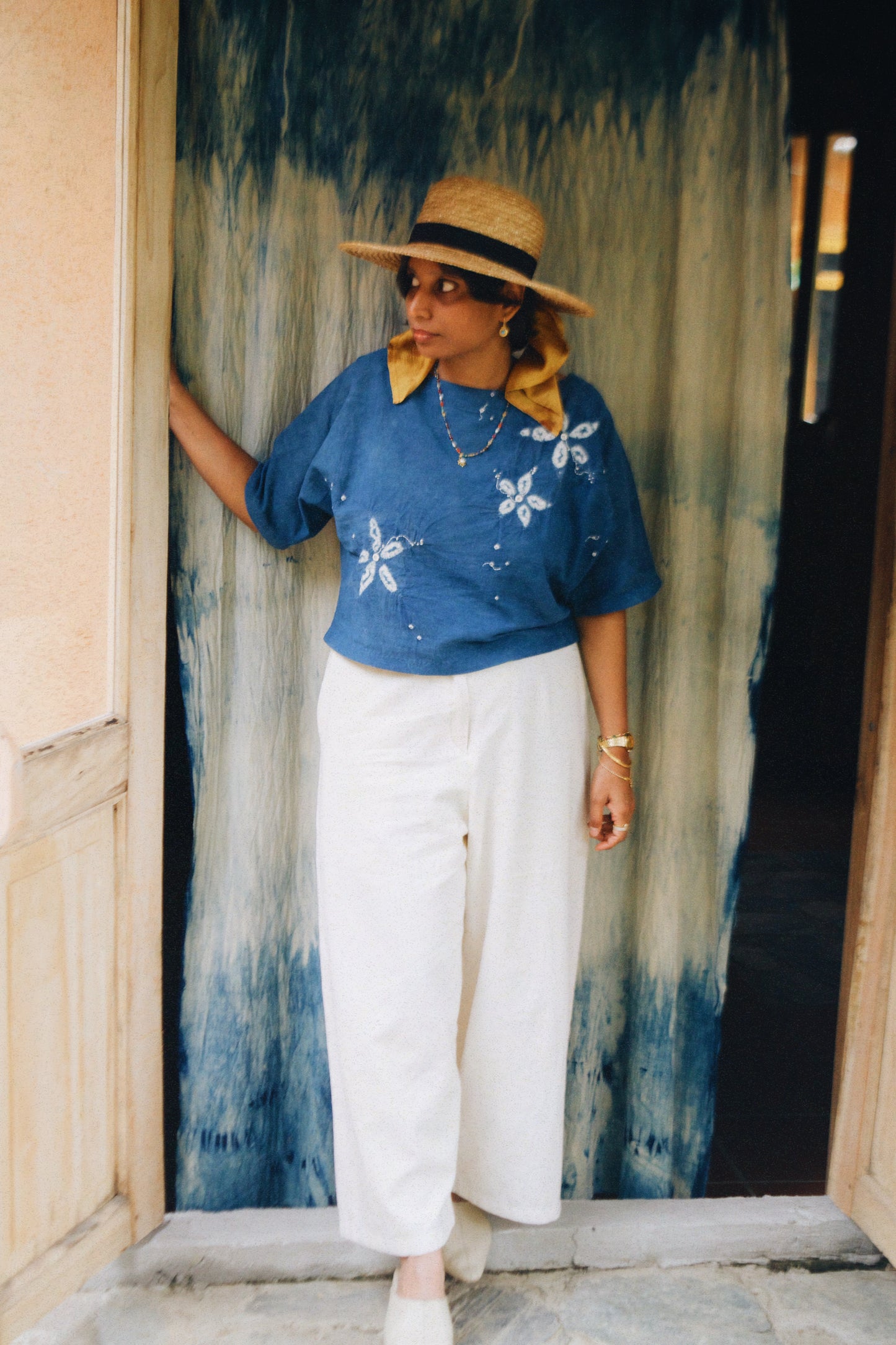 INDIGO KIMONO TOP