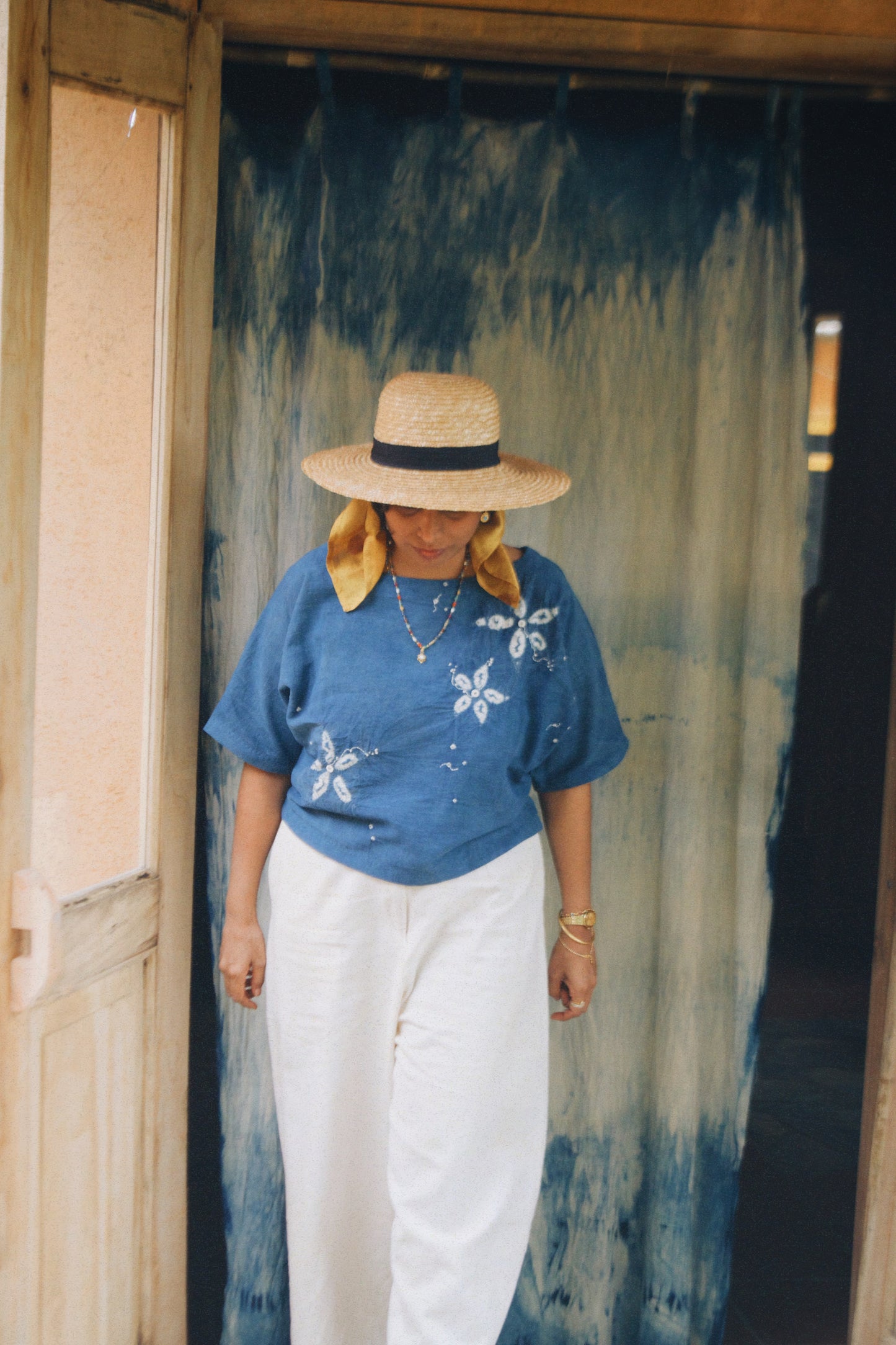 INDIGO KIMONO TOP