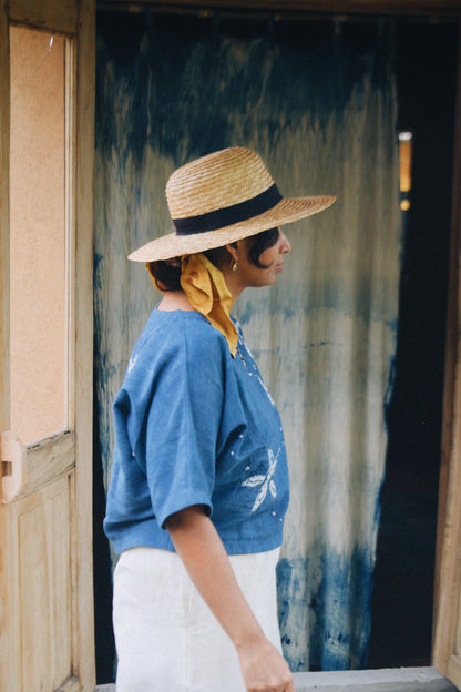 INDIGO KIMONO TOP