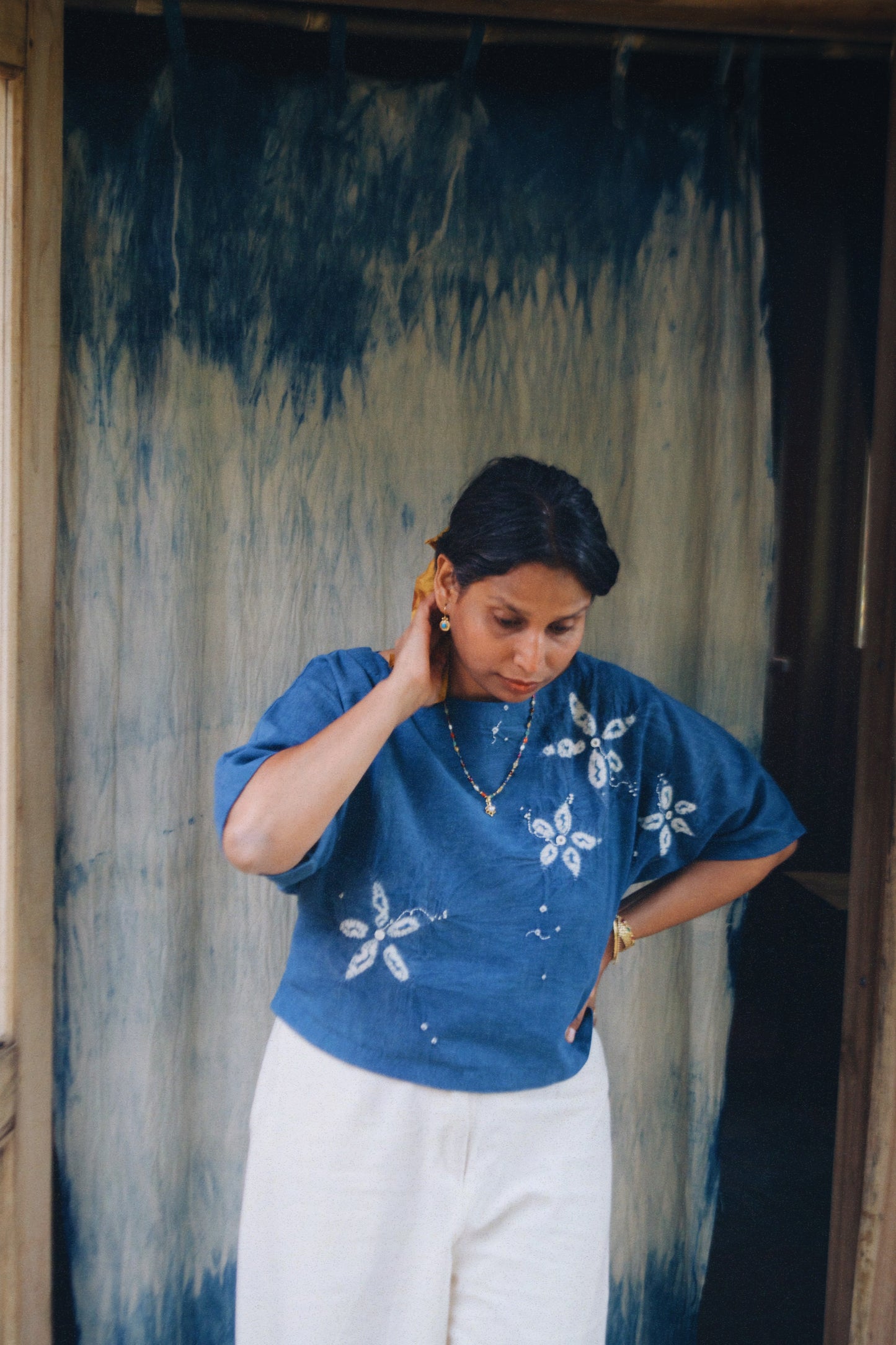 INDIGO KIMONO TOP