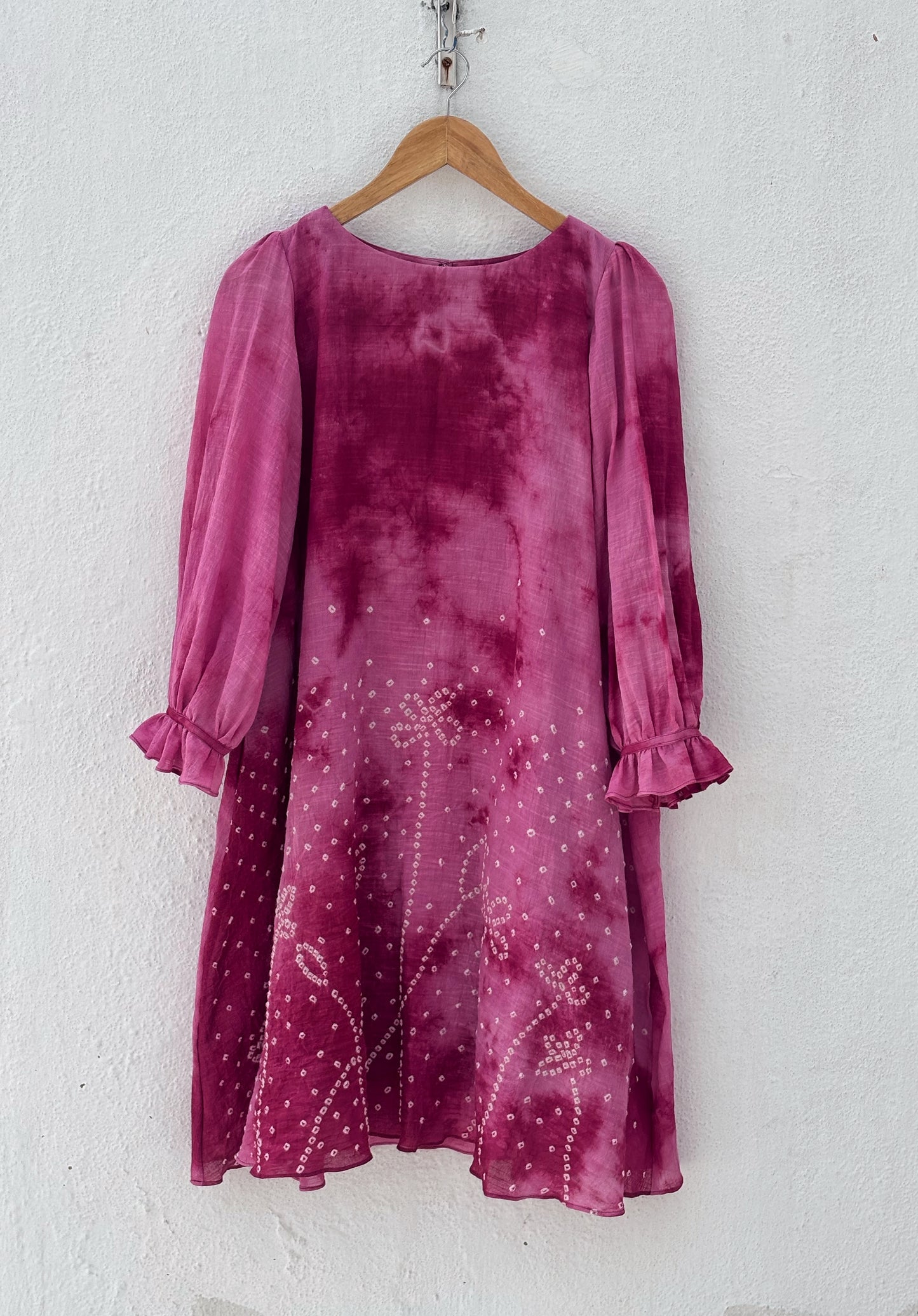 PINK TIE DYE SUNGUDI DRESS