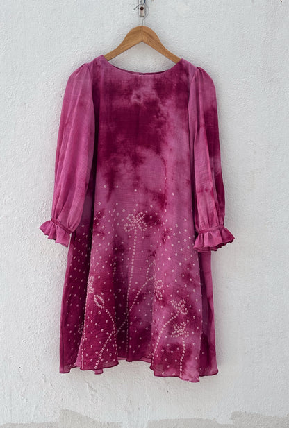 PINK TIE DYE SUNGUDI DRESS