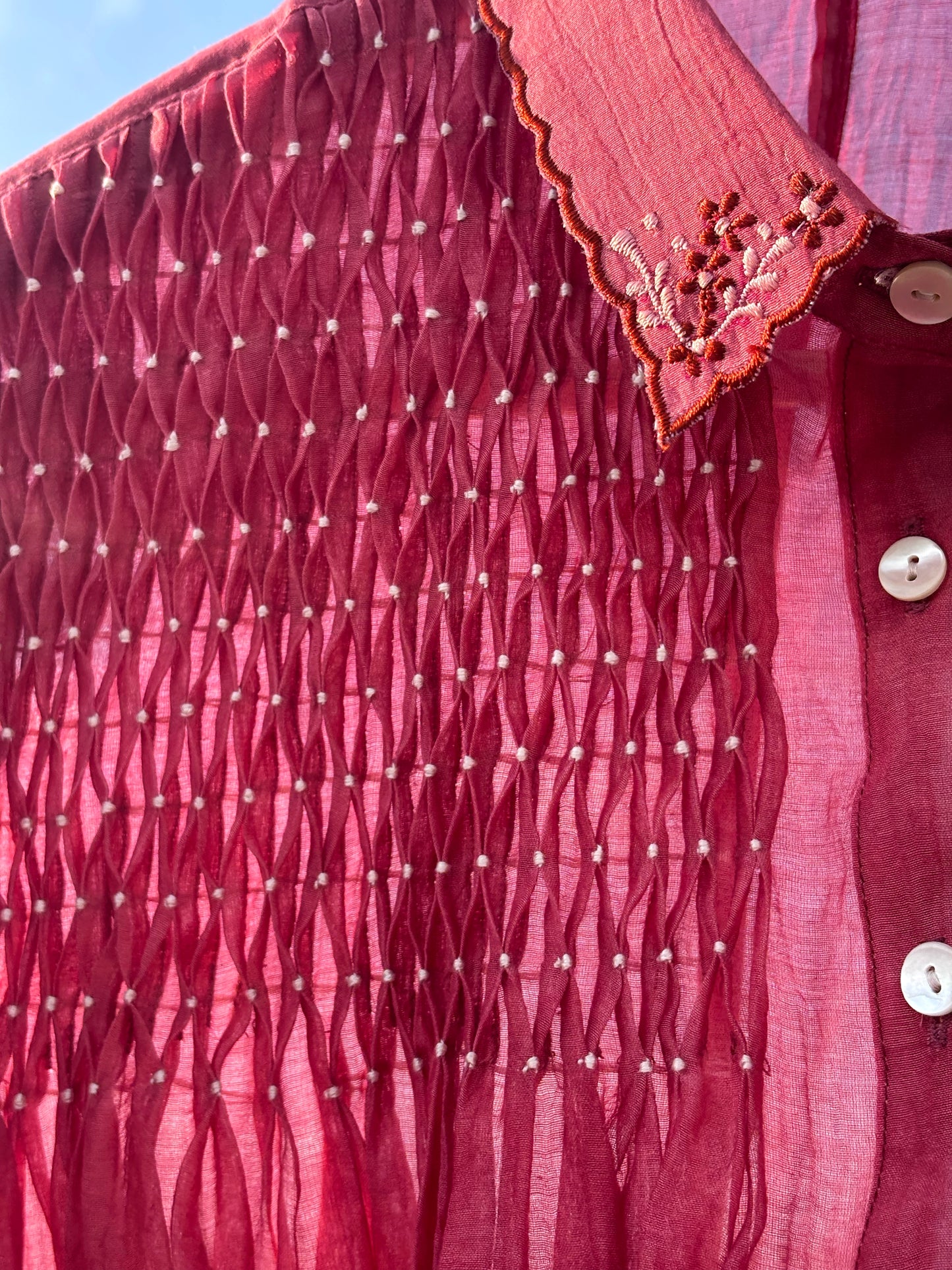 SMOCKED SHIRT