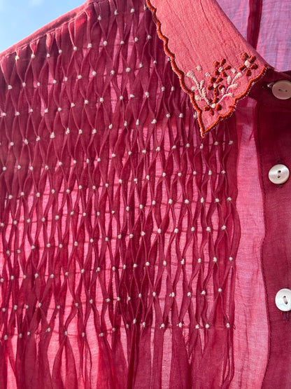 SMOCKED SHIRT