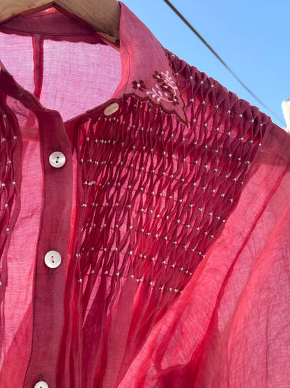 SMOCKED SHIRT