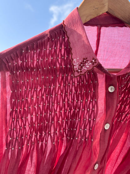 SMOCKED SHIRT