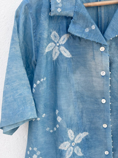 SHIBORI COTTON SILK SHIRT