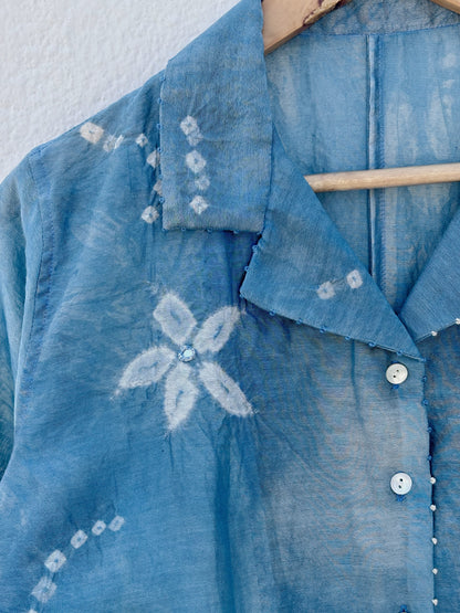 SHIBORI COTTON SILK SHIRT