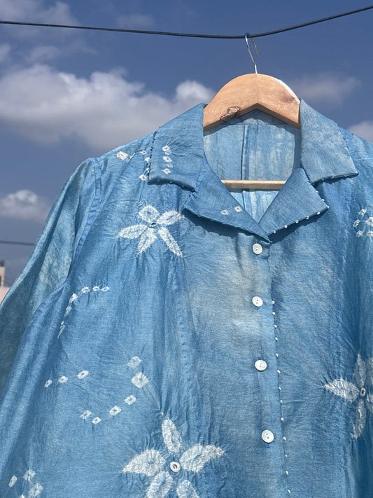 SHIBORI COTTON SILK SHIRT