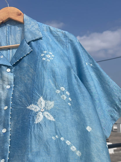 SHIBORI COTTON SILK SHIRT